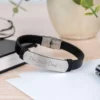 Pulsera de cuero lisa personalizada para hombre