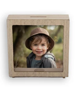 Hucha de Madera Personalizada en Forma de Marco 16,5 × 16,5 cm - Imagen 6