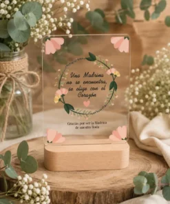 Lámpara Personalizada para Madrina de Boda
