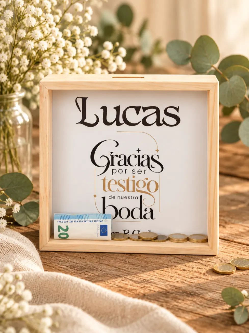 Hucha De Madera Para Testigo