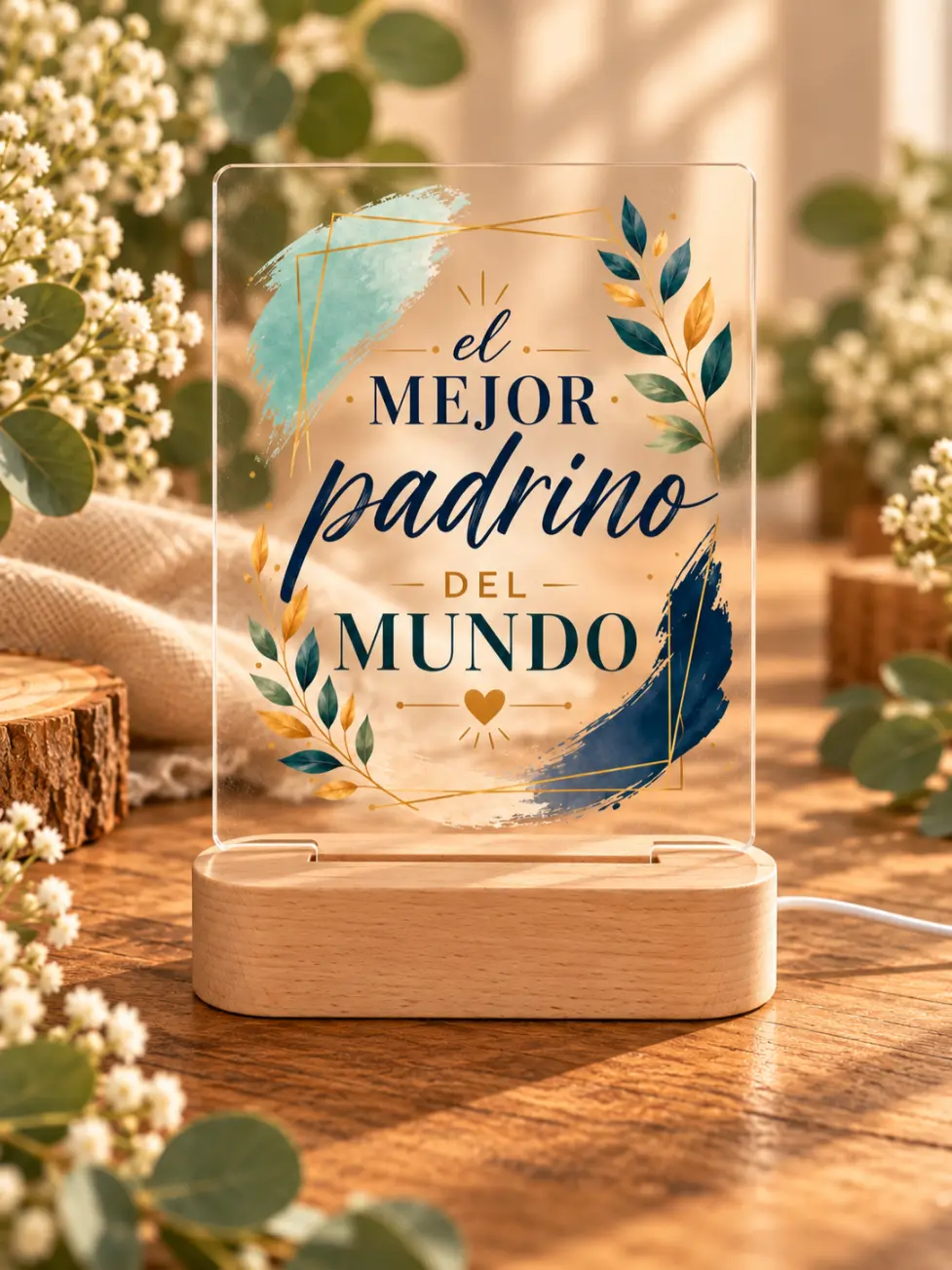 Lámpara 3D Para Padrino