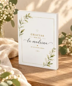 Bloque de Madera Personalizado Para Madrina