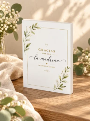 Bloque de Madera Personalizado Para Madrina