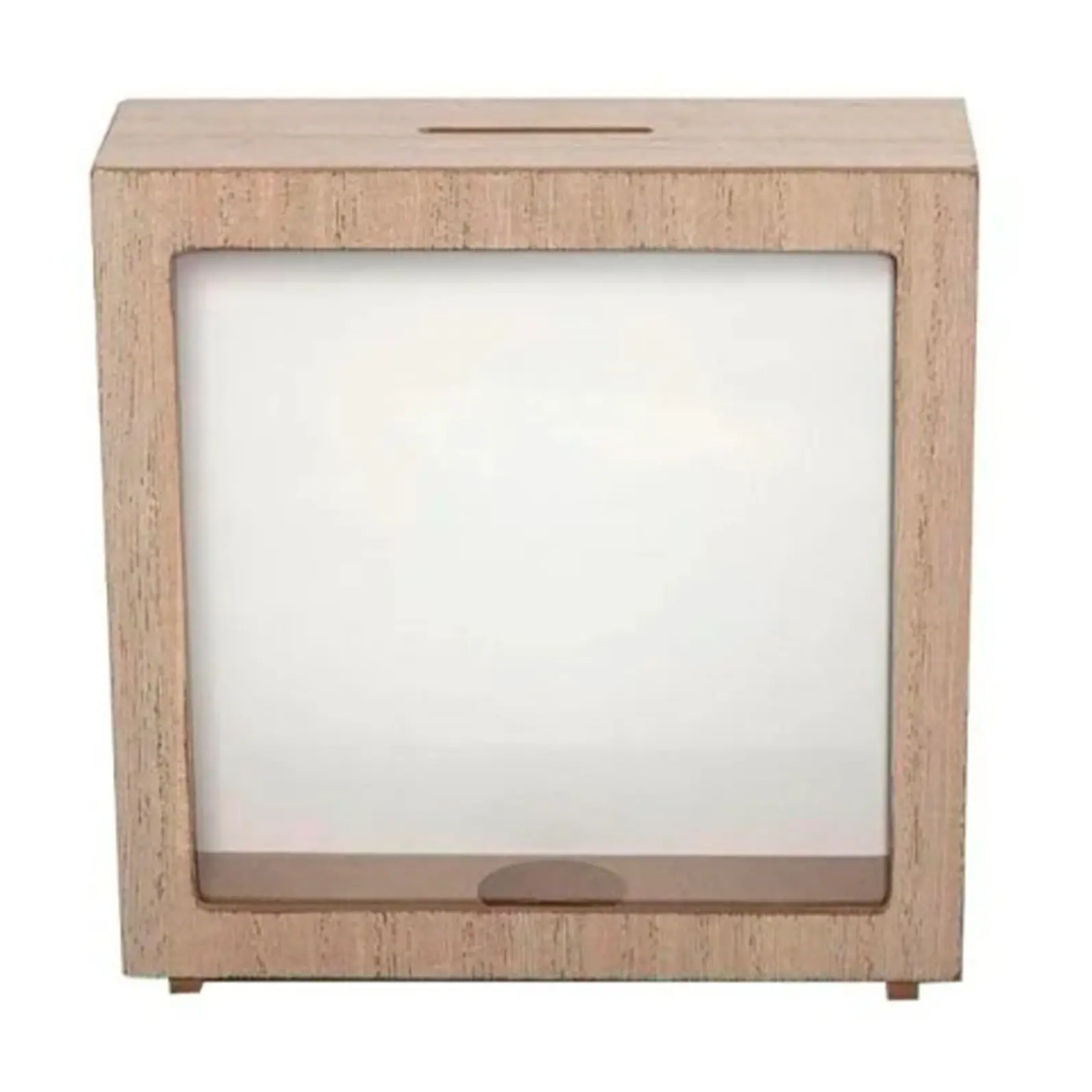 Hucha de Madera Personalizada en Forma de Marco 16,5 × 16,5 cm - Imagen 2