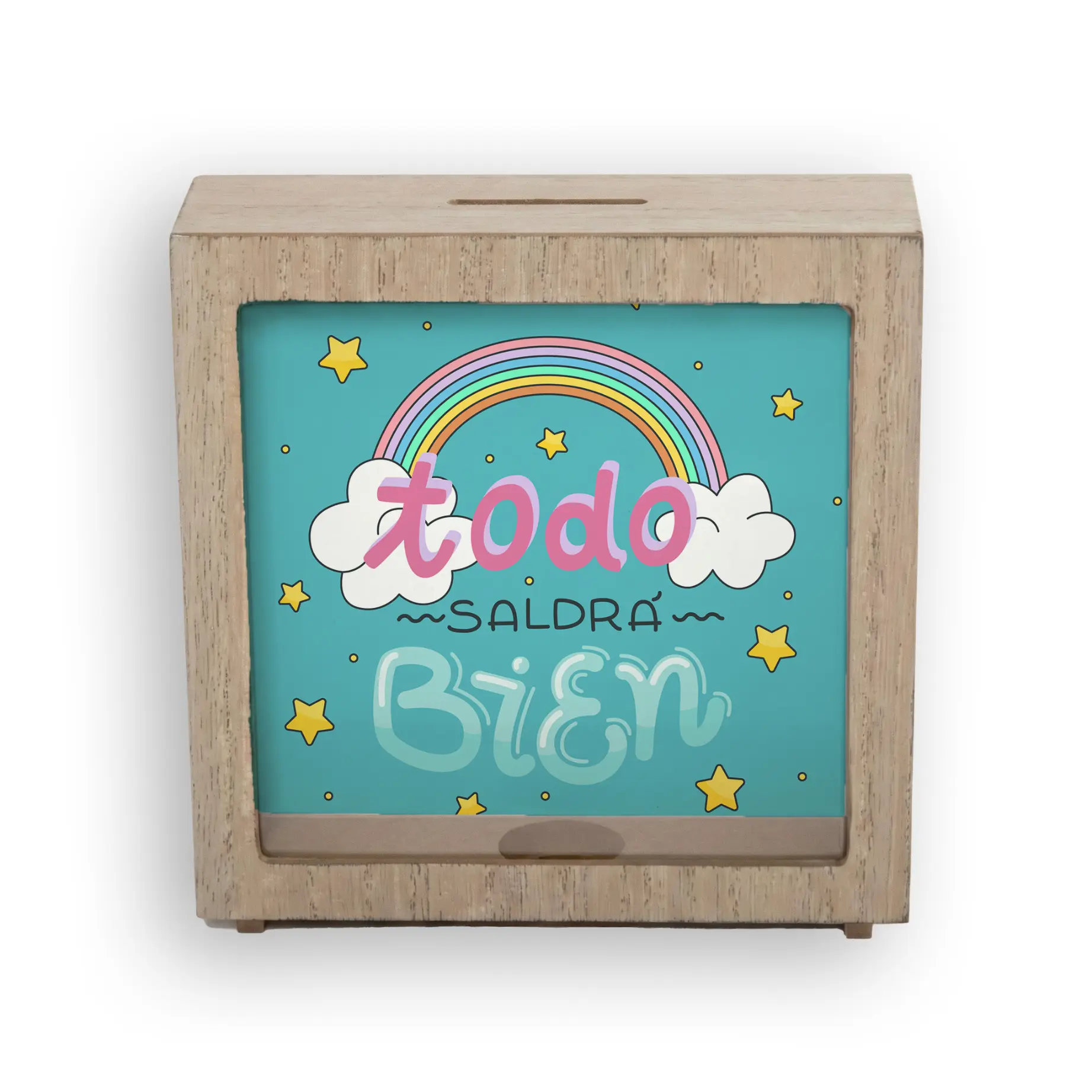 Hucha de Madera Personalizada en Forma de Marco 16,5 × 16,5 cm - Imagen 7