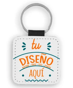 Llavero Cuadrado de Polipiel Personalizable
