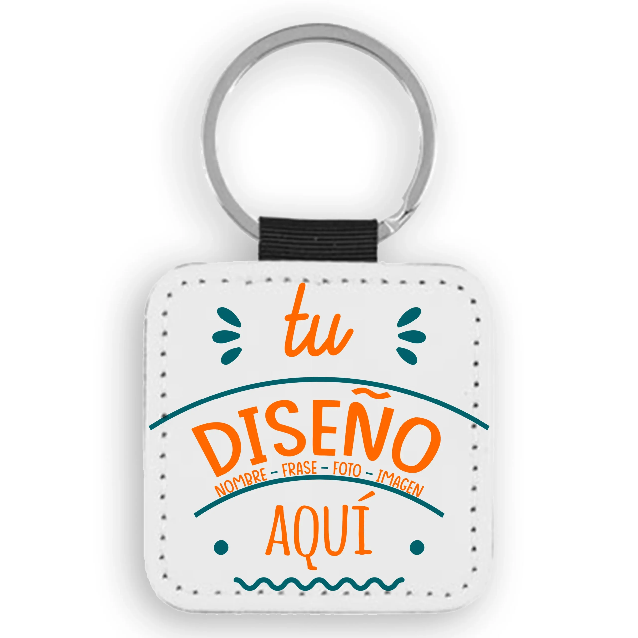Llavero Cuadrado de Polipiel Personalizable