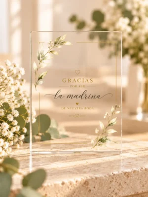 Bloque de Metacrilato Personalizado Para Madrina
